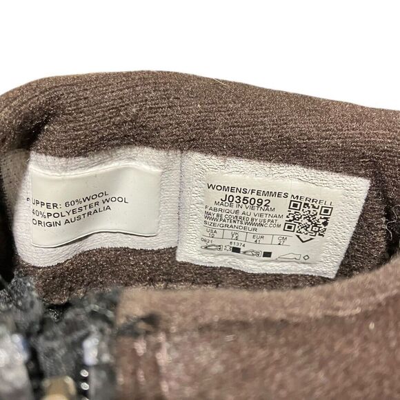 Merrell Boots WMNS 10 Brown Wool Thermo Kiruna Mid Zip Waterproof Hiking Leather - Picture 3 of 8